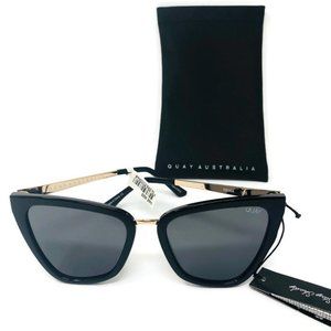 NWT Quay Australia Black Reina Cat Eye Sunglasses